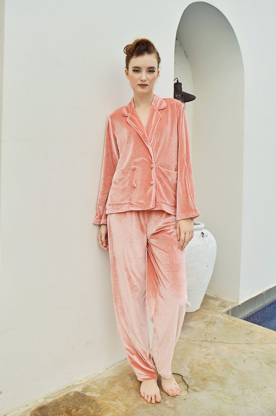 Loungewear Set Women - Velvet Pajamas Set Women - Winter Women PJs - Comfy Loungewear