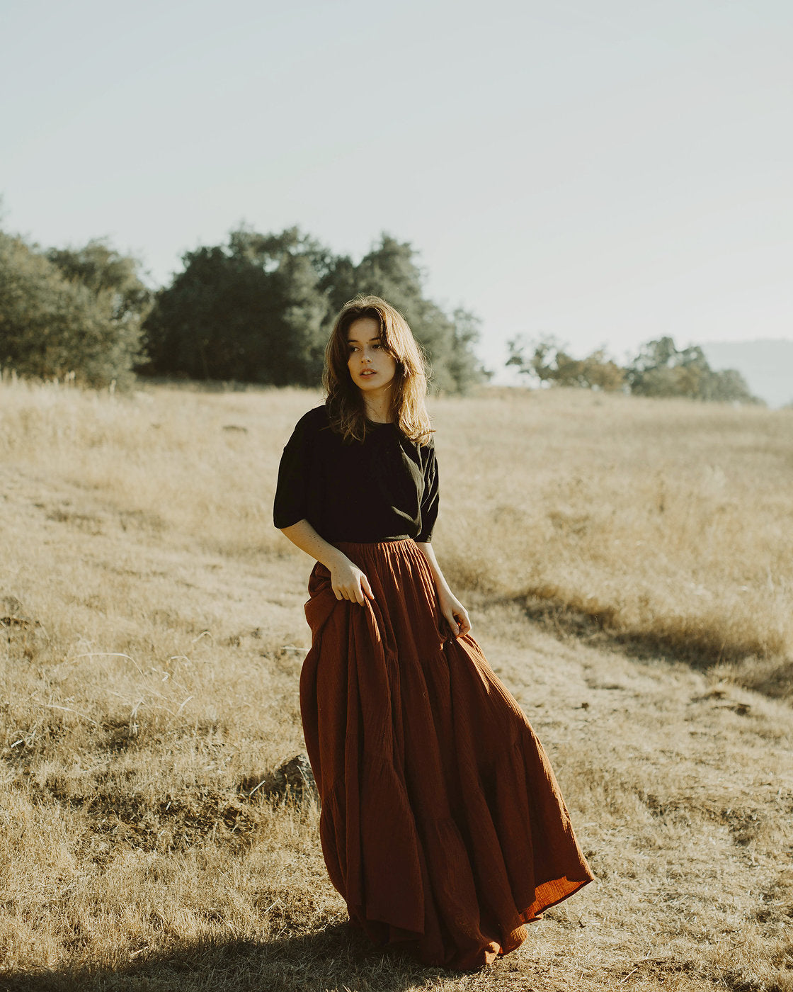 Skirt Women Bohemian - Gypsy Long Skirt - Skirt with Elastic Waist - Bohemian Maxi Skirt - Hippy Long Skirt