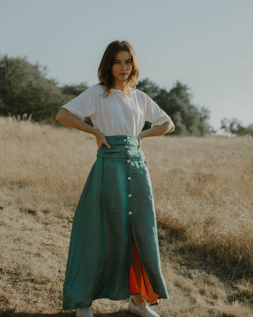 Silk Skirt Midi - Silk Skirt Long - Pure Silk Skirt - Silk Bottom - Mulberry Silk Clothing