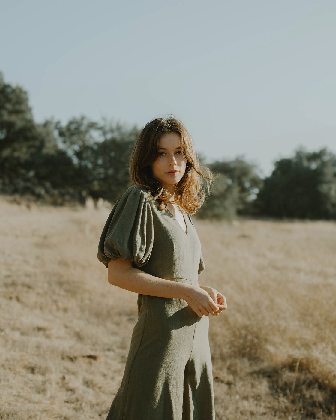 Jumpsuit Linen - Balloon Sleeves - Linen Jumper Women