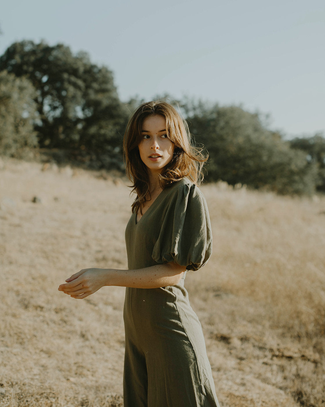 Jumpsuit Linen - Balloon Sleeves - Linen Jumper Women