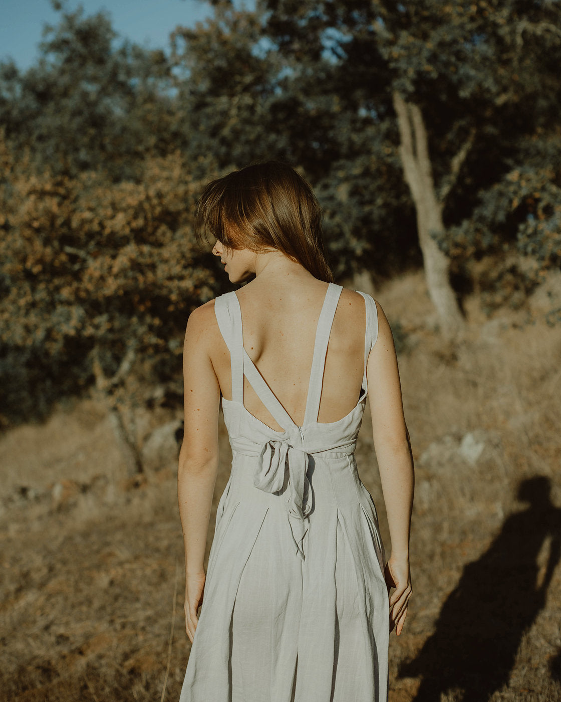 Linen Apron Cross Back - Linen Apron with Pockets - Linen Apron Women