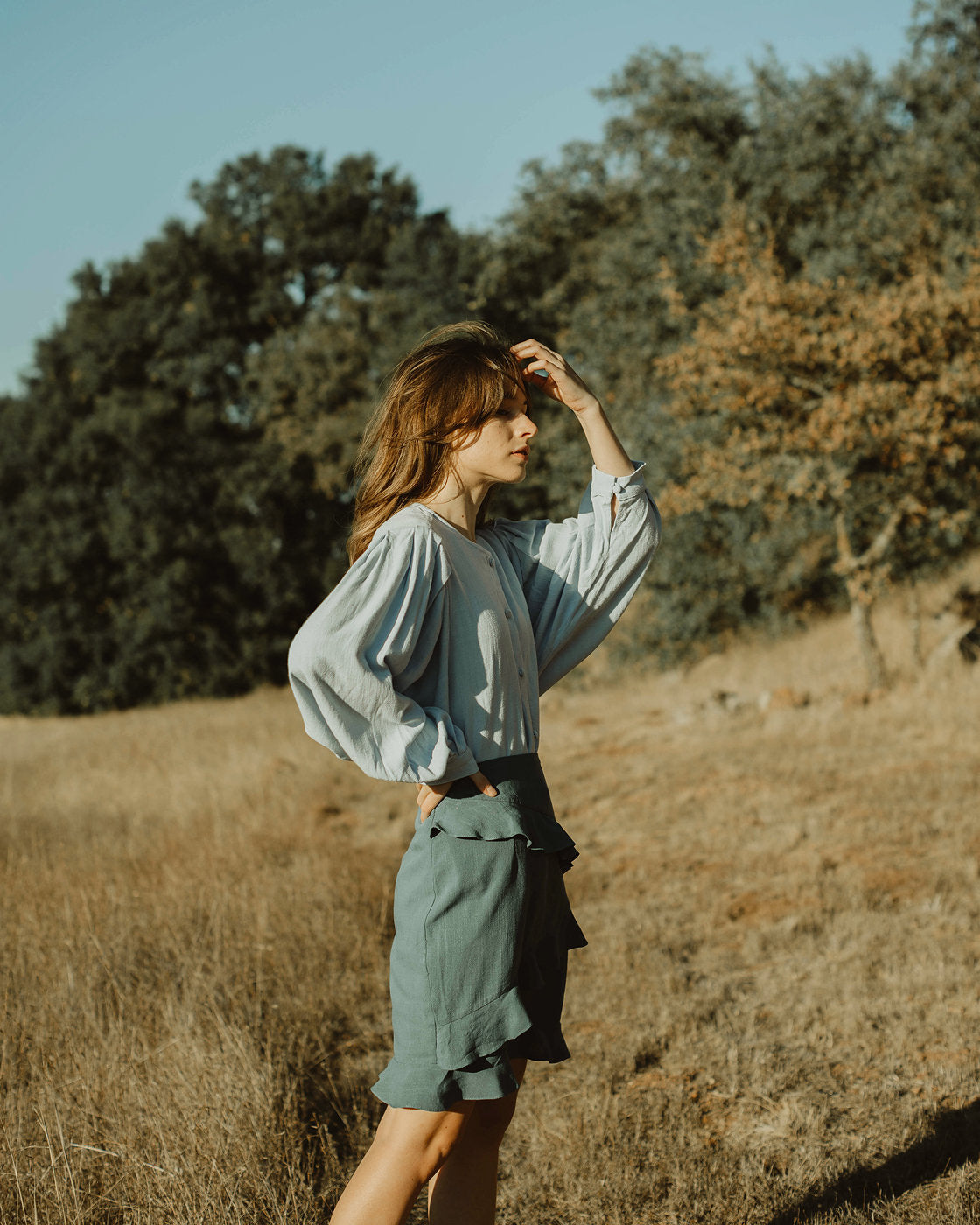 Linen Blouse Women - Long Sleeve Blouse Women - Women Linen Top