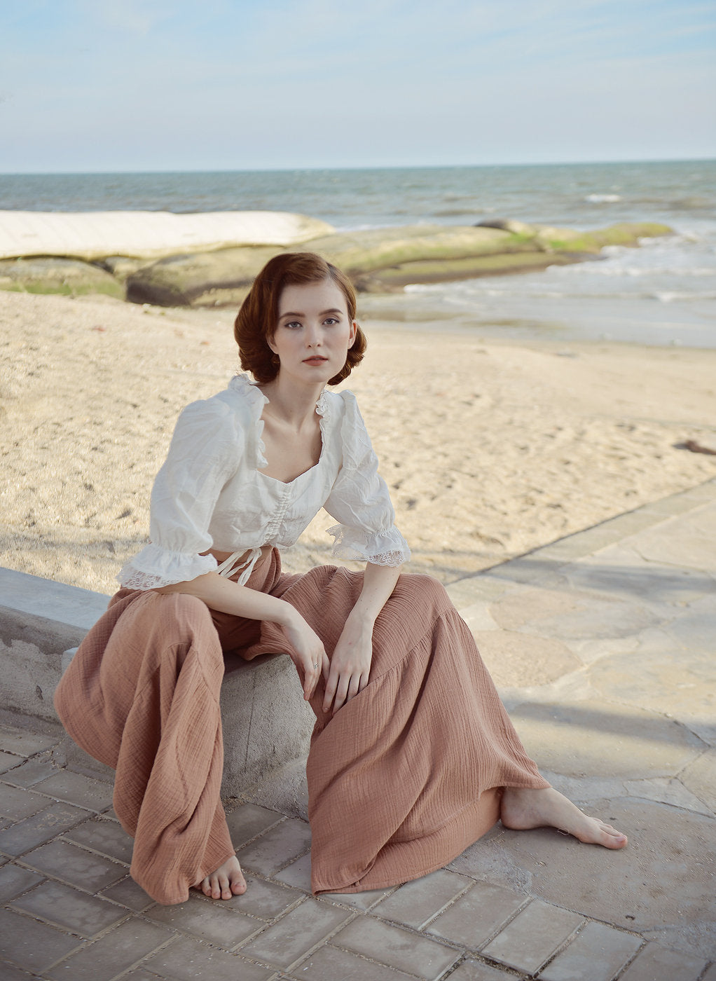 High-waisted Pants Women - Tiered Pants - Cotton Pants Women - Linen Women Trousers - Wide Pants Women