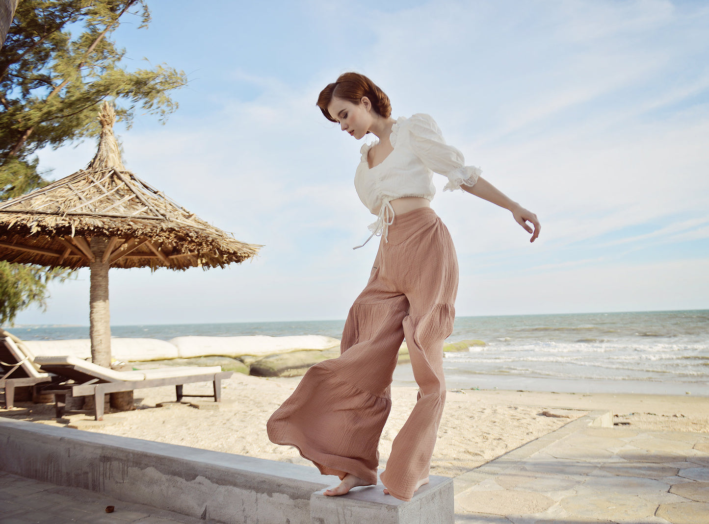 High-waisted Pants Women - Tiered Pants - Cotton Pants Women - Linen Women Trousers - Wide Pants Women