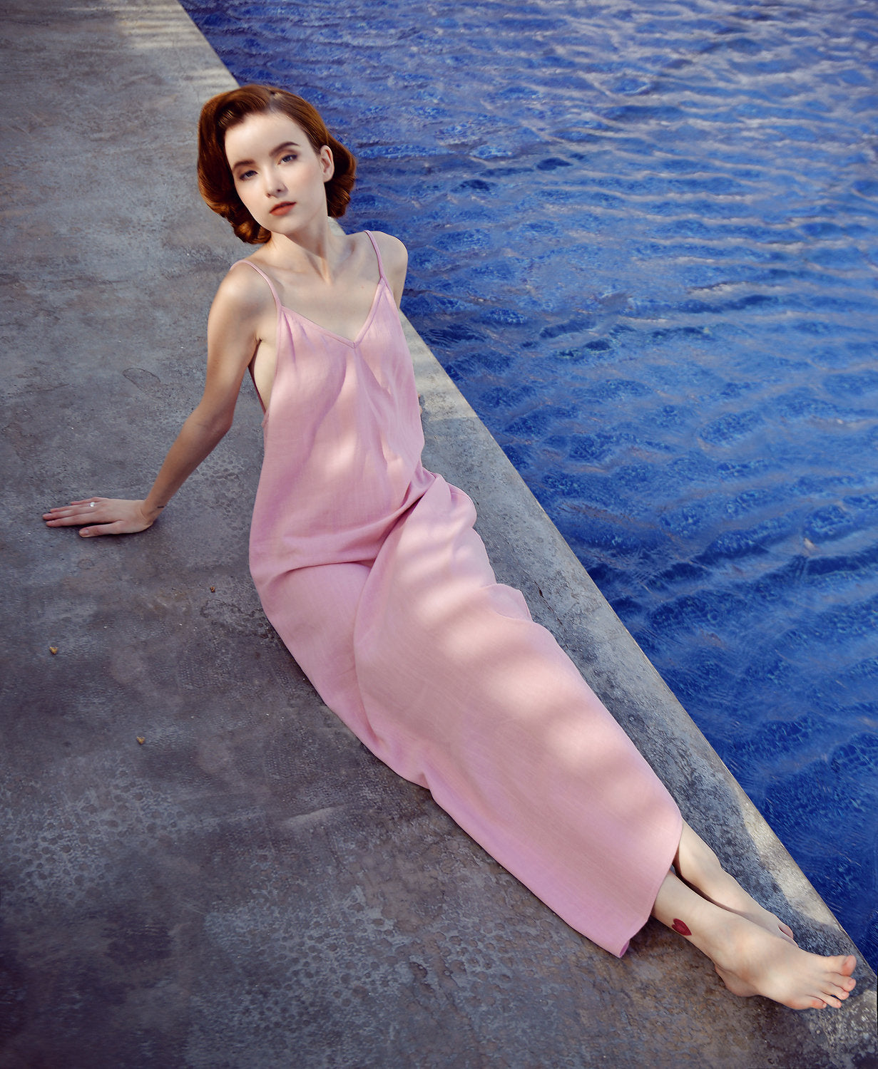 Linen Dress Long - Women Linen Dress - Maxi Cotton Dress - Open back Summer Dress