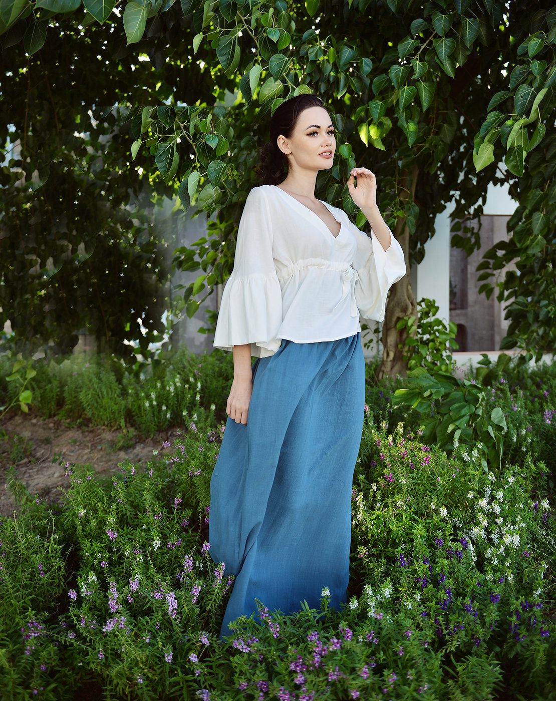Women Blouse Linen - Long Sleeve Blouse Women - Women Linen Top