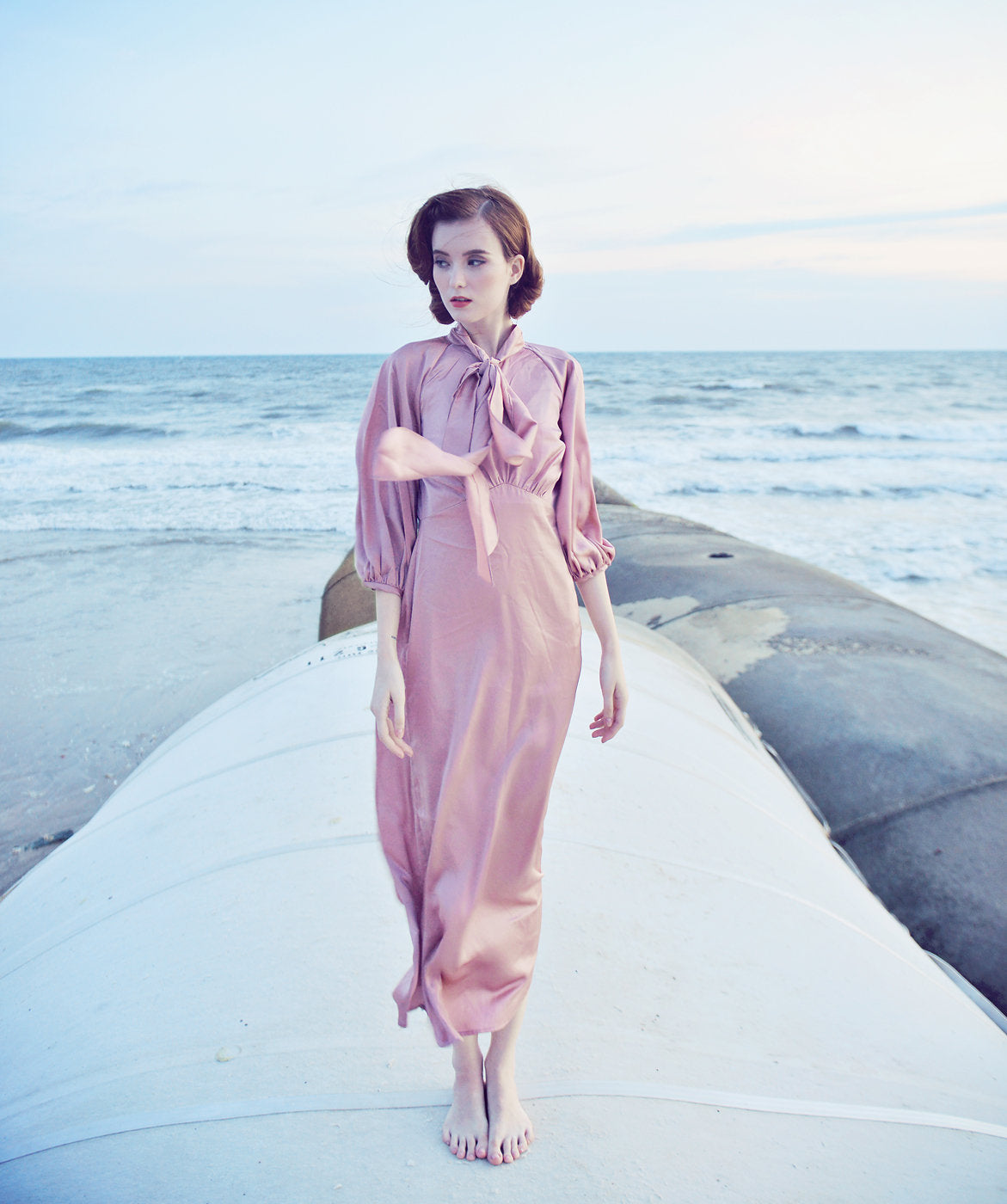 Silk Dress Midi Length - Simple Wedding Dress - Midi Bridal Gown - Minimalist Wedding