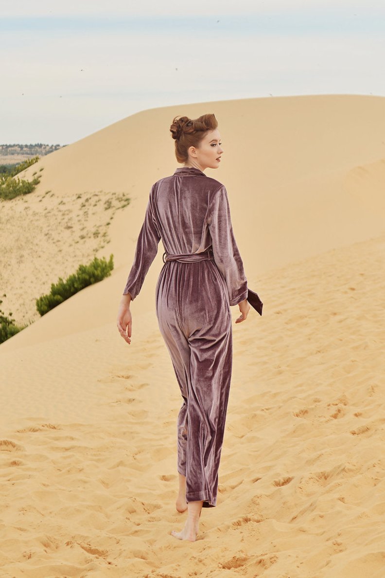 TAMMY Velvet Long Sleeve Jumpsuit