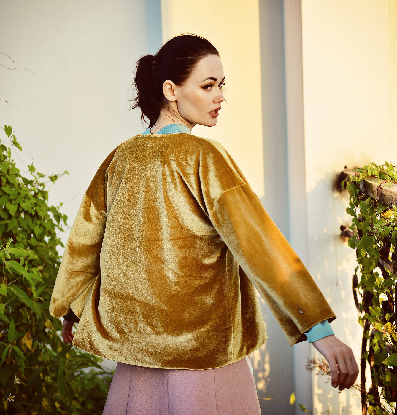 Women Cardigan Jacket - Fall Velvet Cardigan - Long Sleeve Jacket