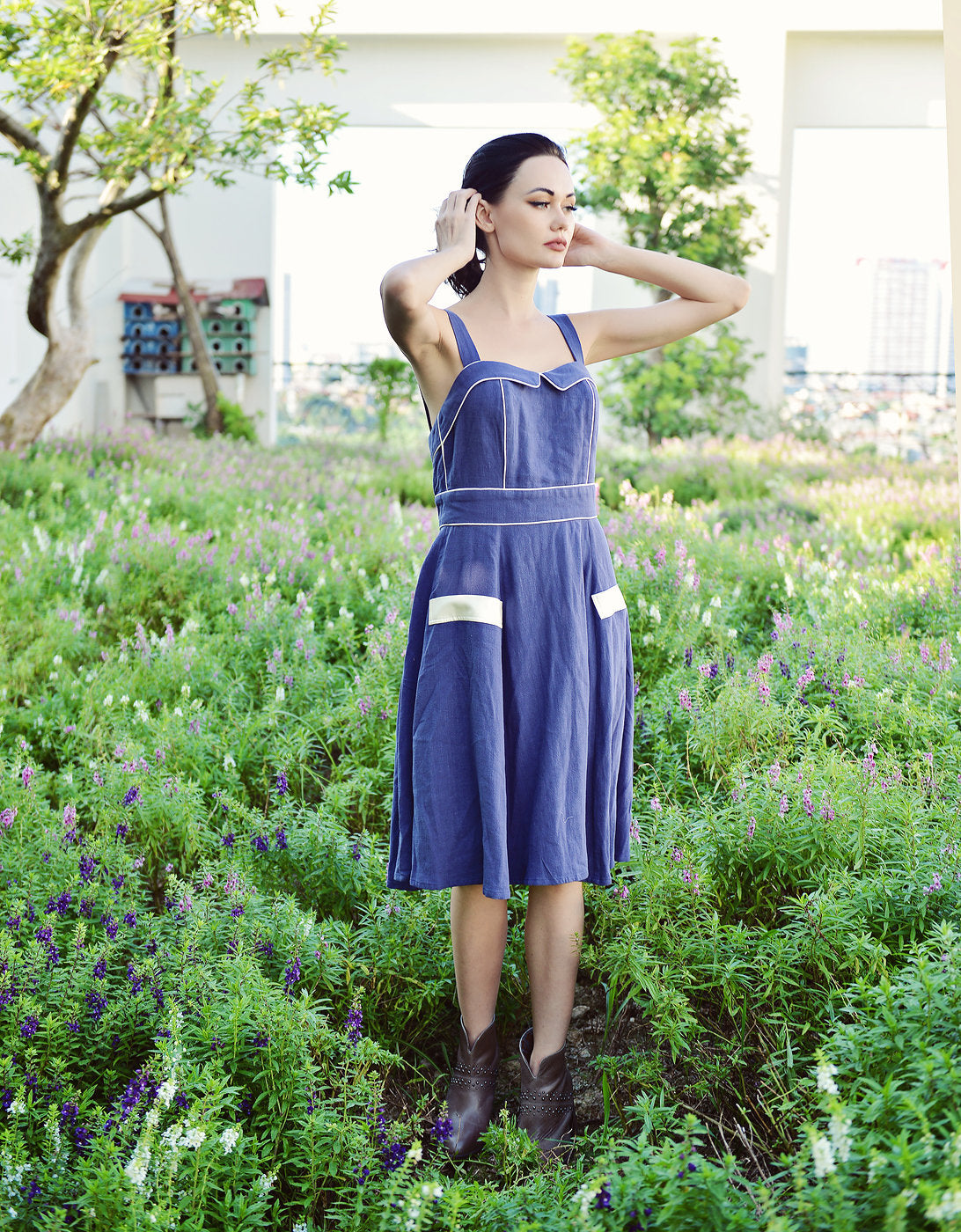 Linen Pinafore Dress - Organic Cotton Dress - Dress For Women - Natural Fabric