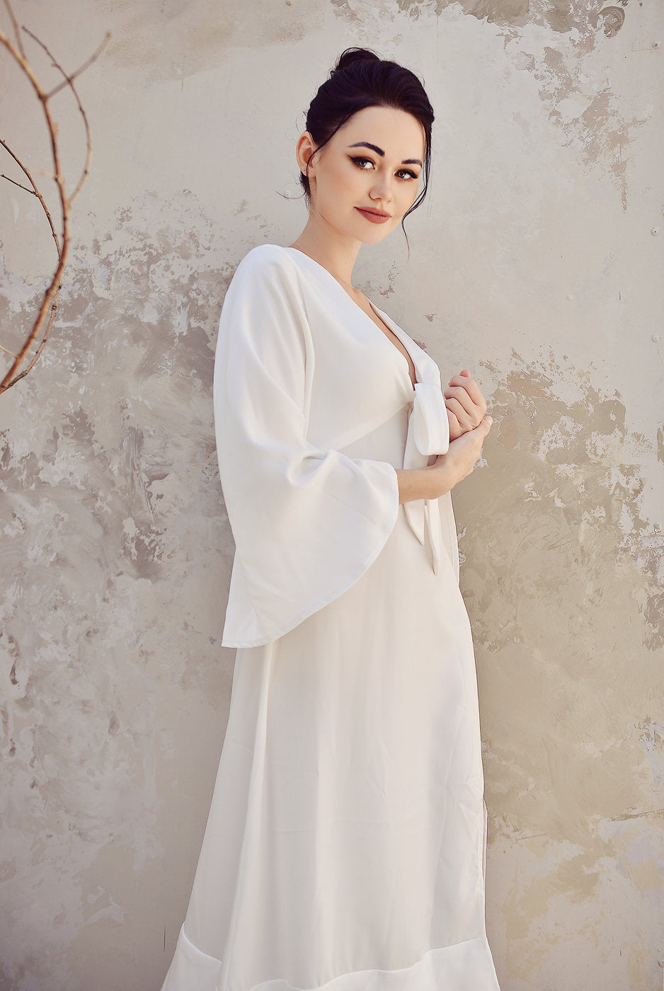 Long Sleeve Silk Dress - Lelasilk Silk Gown - Event Silk Gown - Wedding Guest Gown