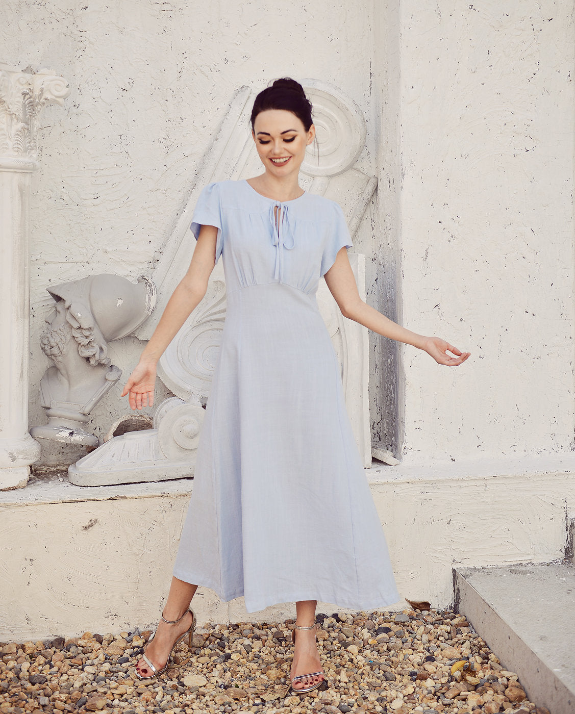 Linen Dress Sleeve - Comfy  Dress - Natural Fabric