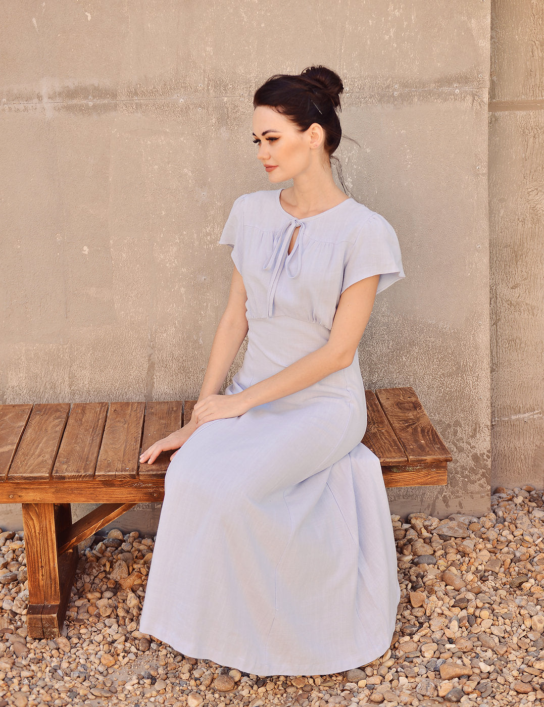 Linen Dress Sleeve - Comfy  Dress - Natural Fabric