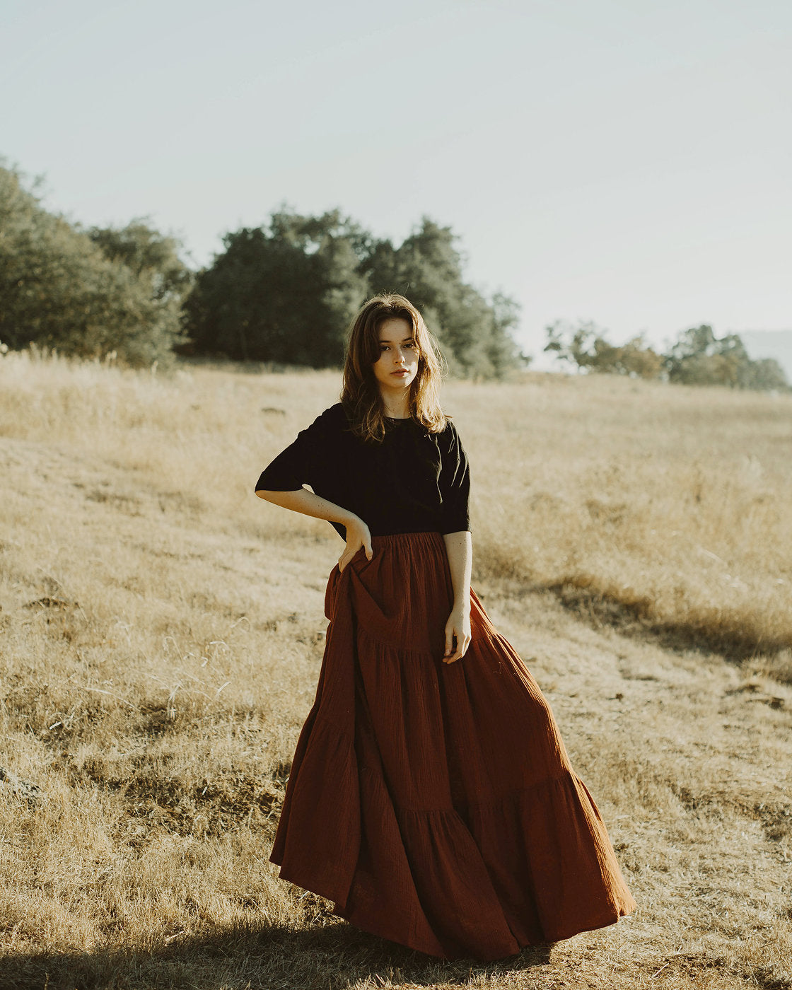 Skirt Women Bohemian - Gypsy Long Skirt - Skirt with Elastic Waist - Bohemian Maxi Skirt - Hippy Long Skirt