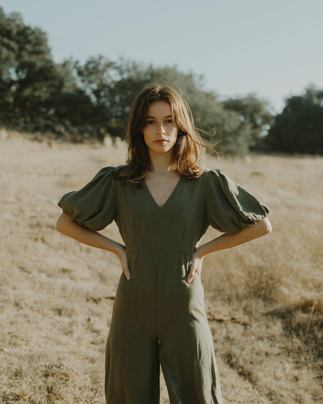 Jumpsuit Linen - Balloon Sleeves - Linen Jumper Women
