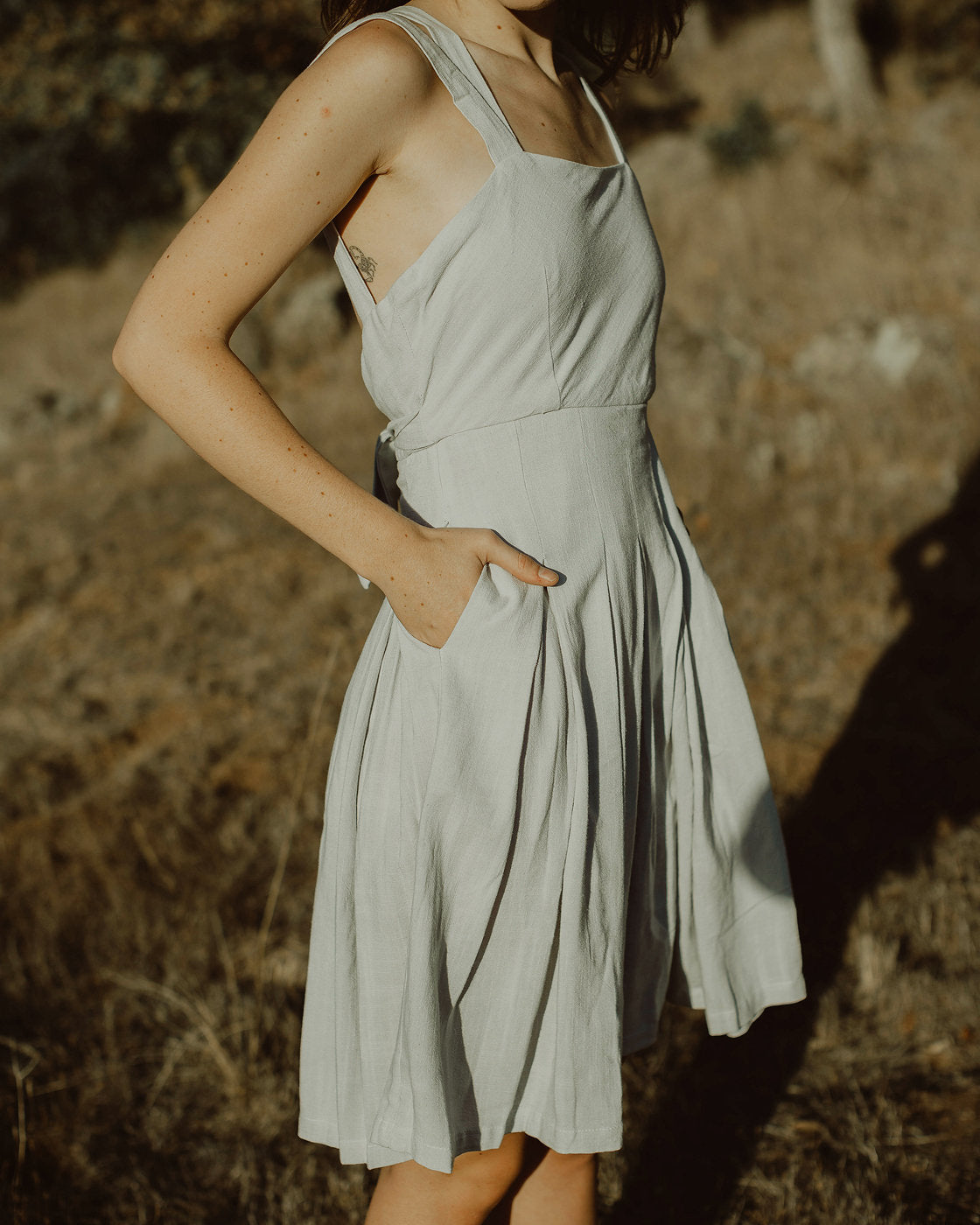 Linen Apron Cross Back - Linen Apron with Pockets - Linen Apron Women