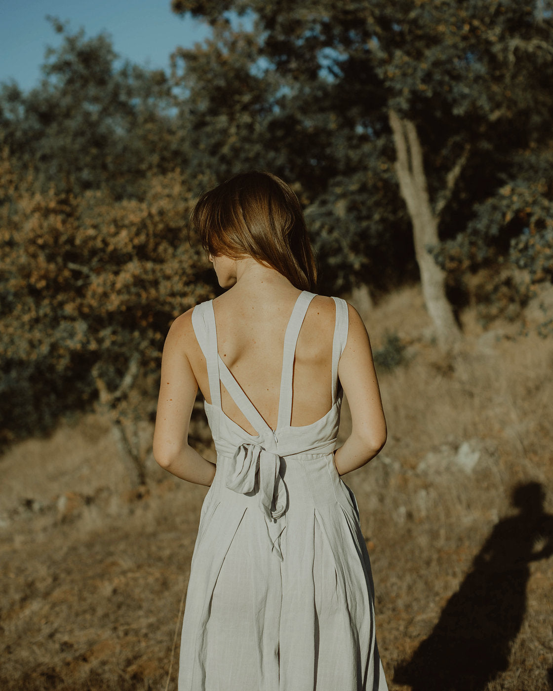 Linen Apron Cross Back - Linen Apron with Pockets - Linen Apron Women