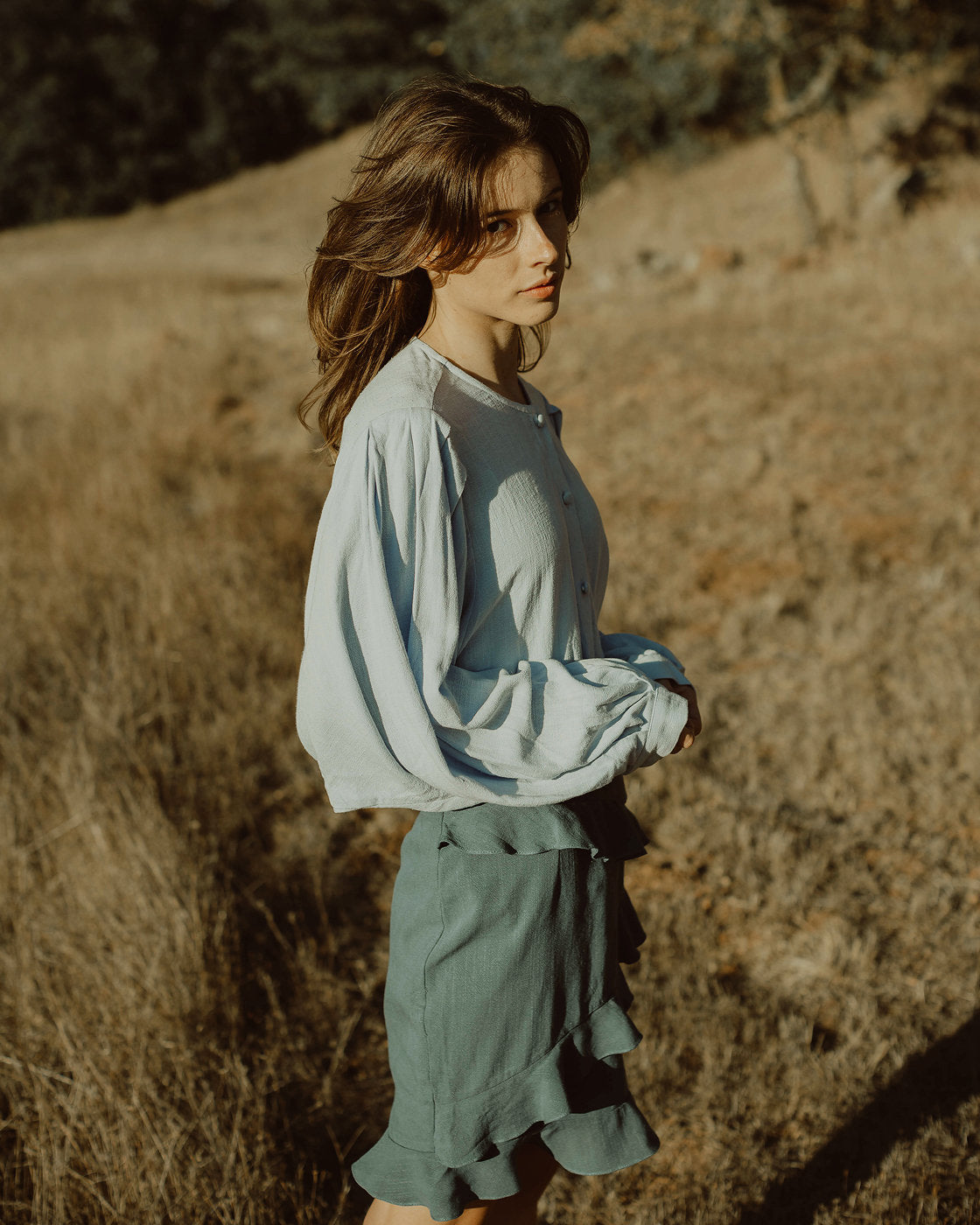 Linen Blouse Women - Long Sleeve Blouse Women - Women Linen Top