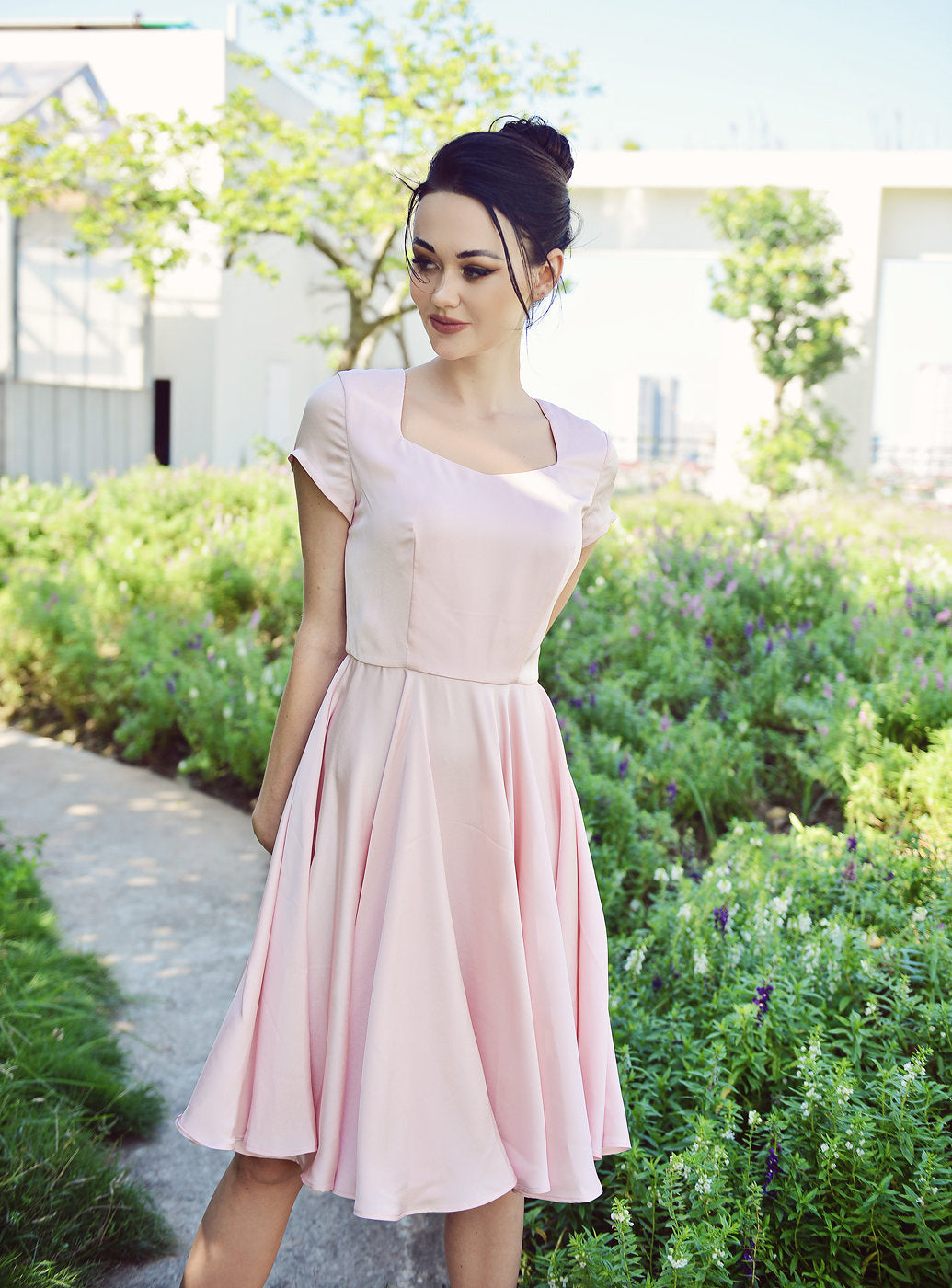 Short Sleeve Silk Dress - Bridesmaids Silk Dress - Short Prom Silk Dress - LelaSilk Dress - Silk Dress - Mulberry Silk Dress