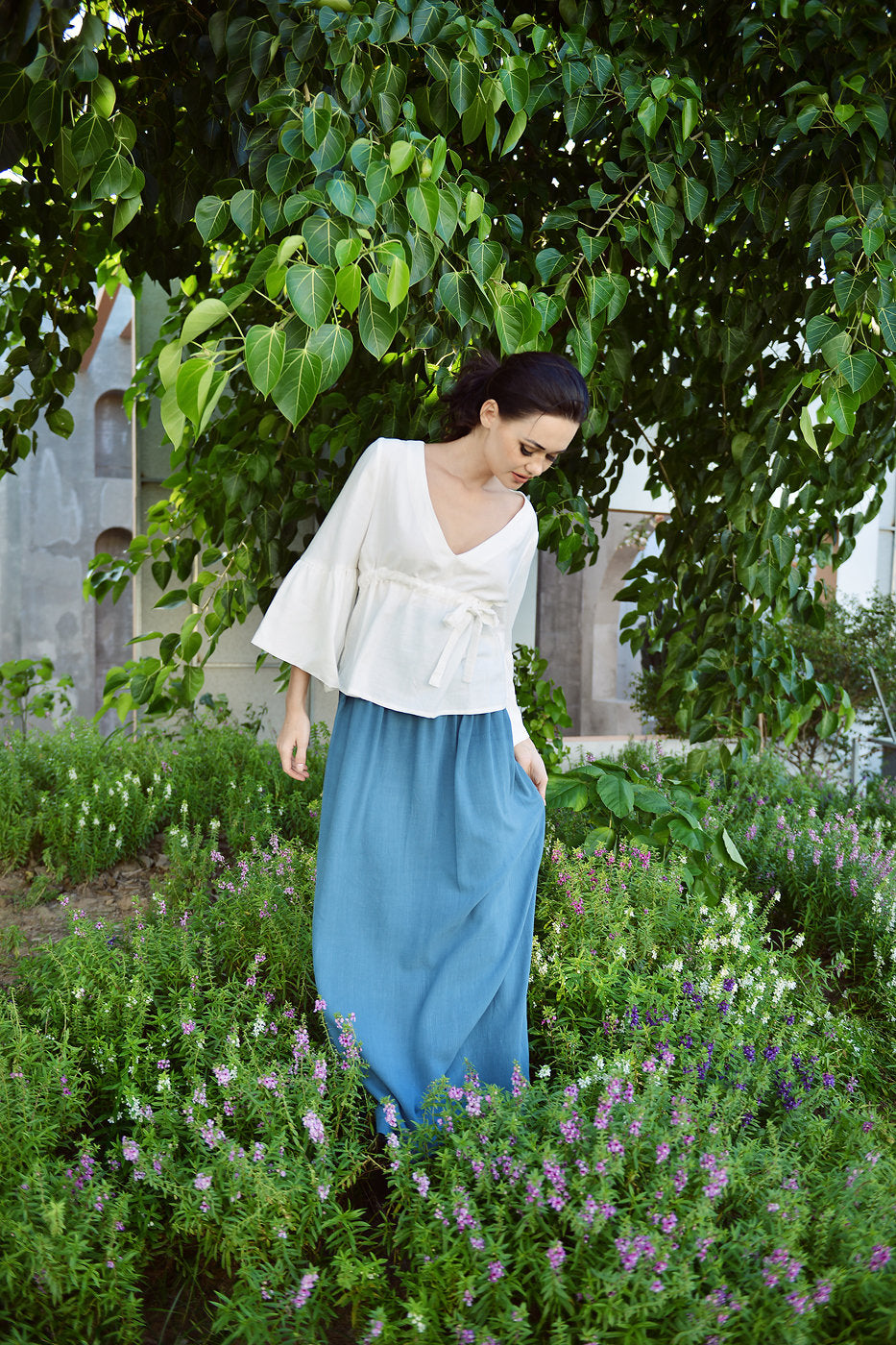 Women Blouse Linen - Long Sleeve Blouse Women - Women Linen Top