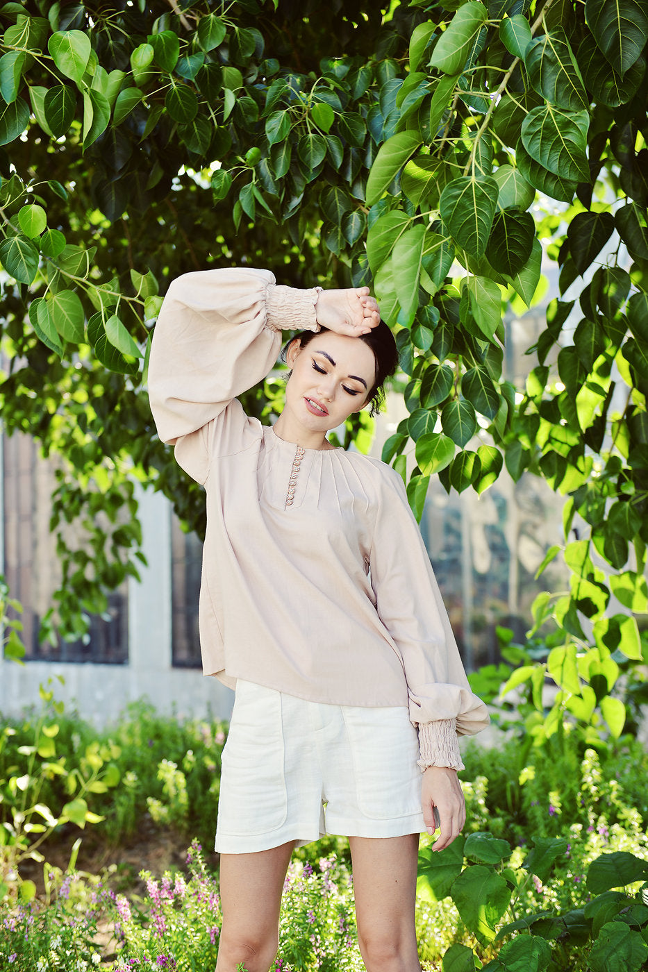 Linen Top Women - Linen Cotton Blouse - Organic Cotton Clothes