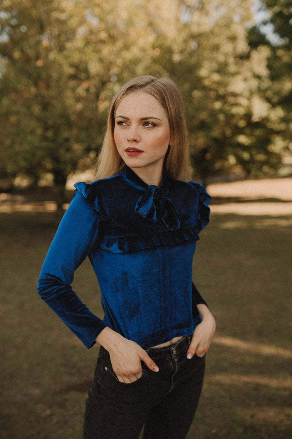 Women Top Blouse - Velvet Blouse Women - Long Sleeve Top