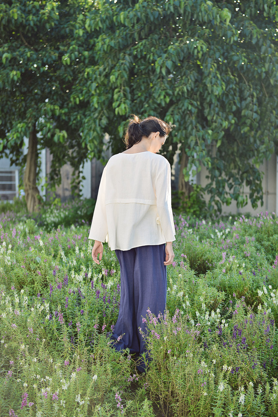 Linen Loose Blouse - Long Sleeve Blouse Women - Women Linen Top
