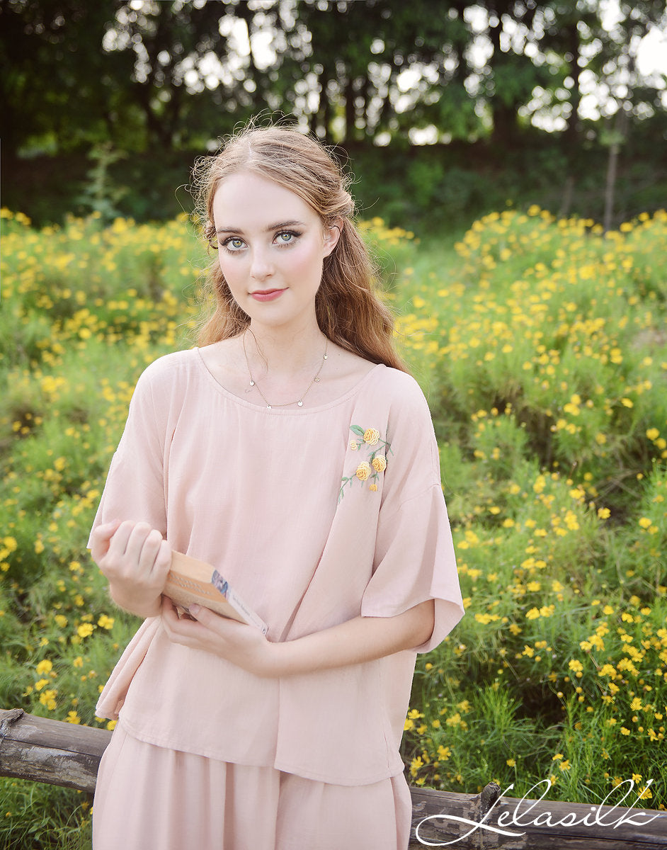 Blouse Women Sleeves - Cotton Women Blouse - Linen Cotton Top - Short Sleeves Shirt