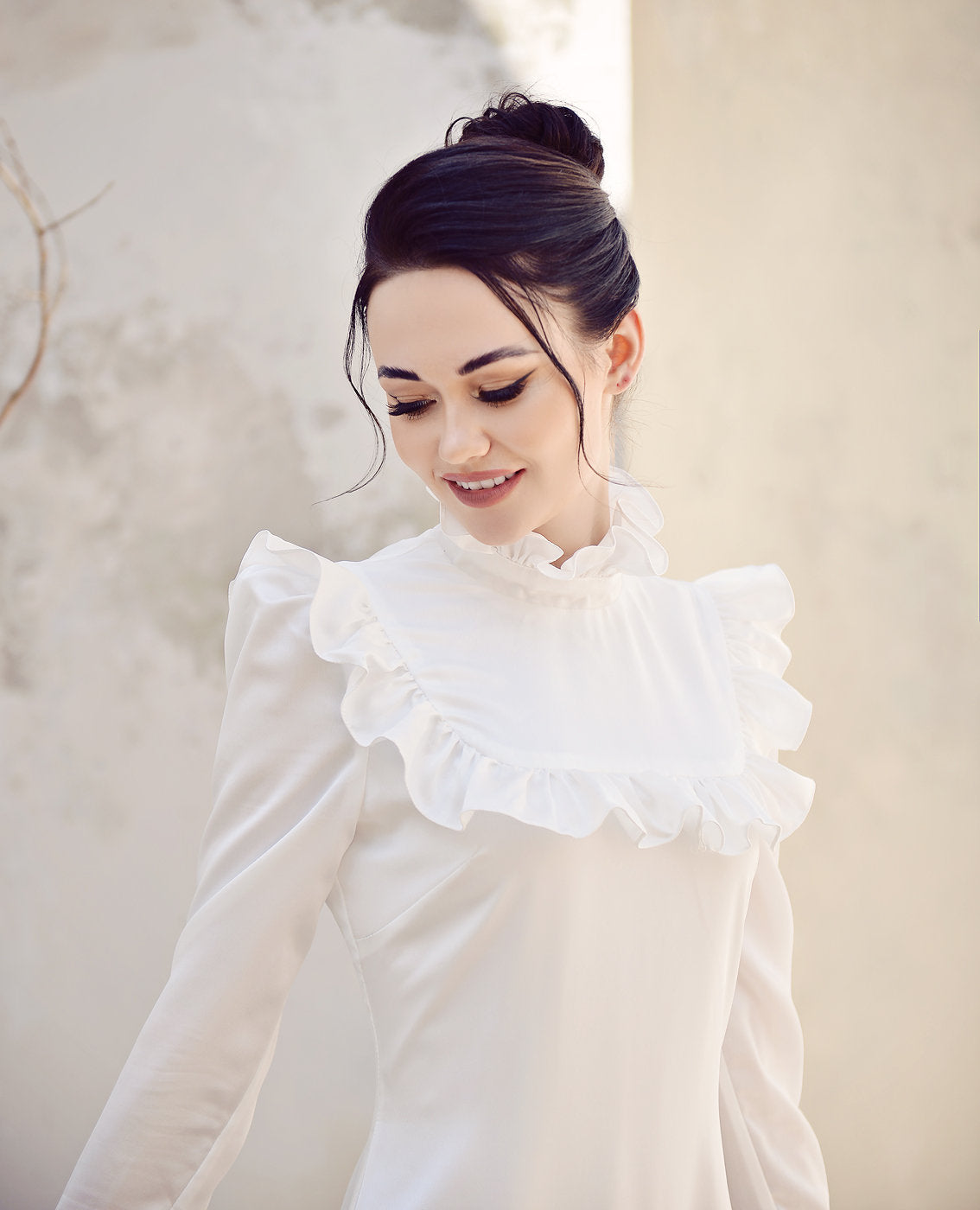 Silk Dress White - Long Sleeve - Silk Dress Women - Long Silk Dress