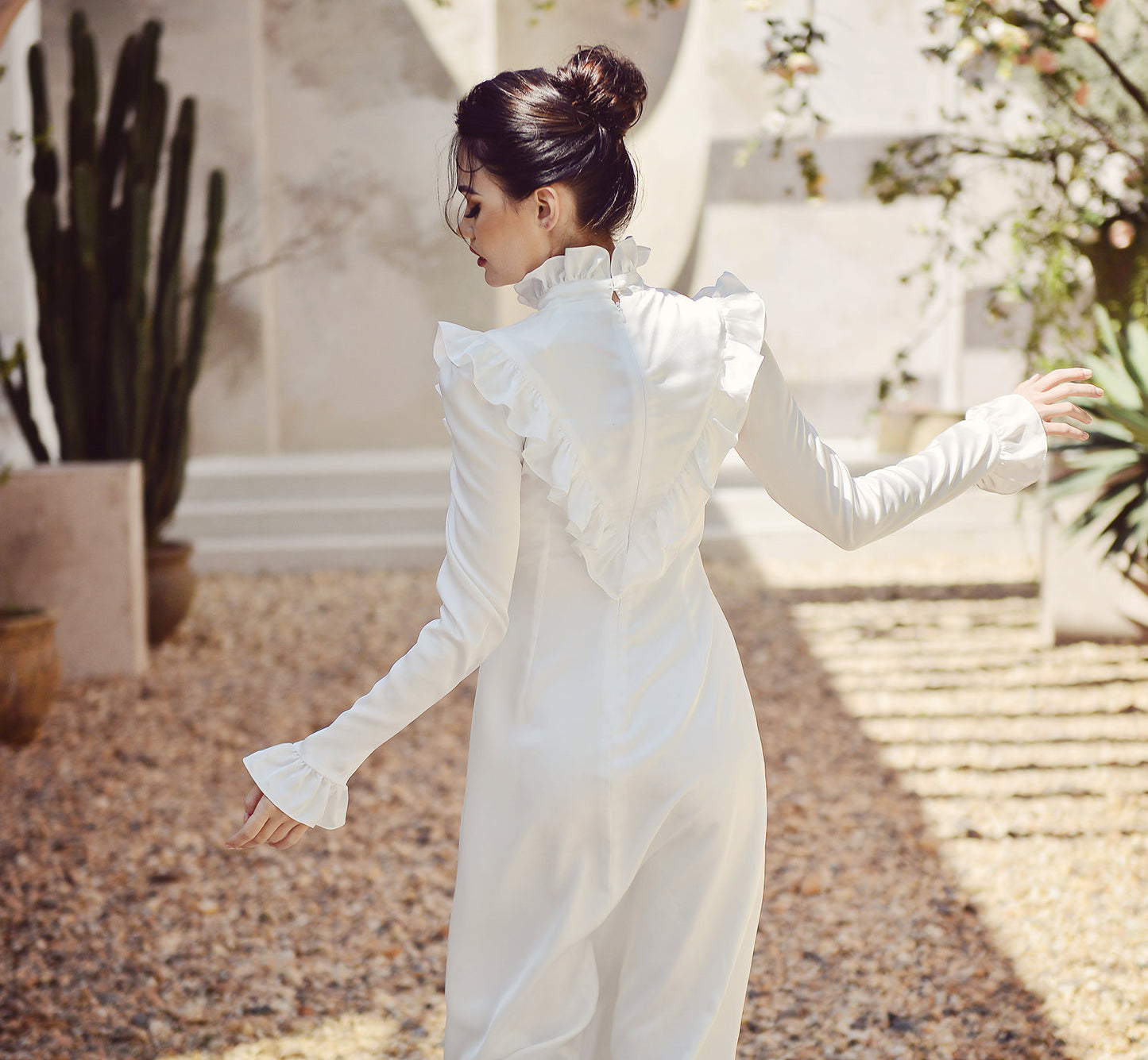 Silk Dress White - Long Sleeve - Silk Dress Women - Long Silk Dress