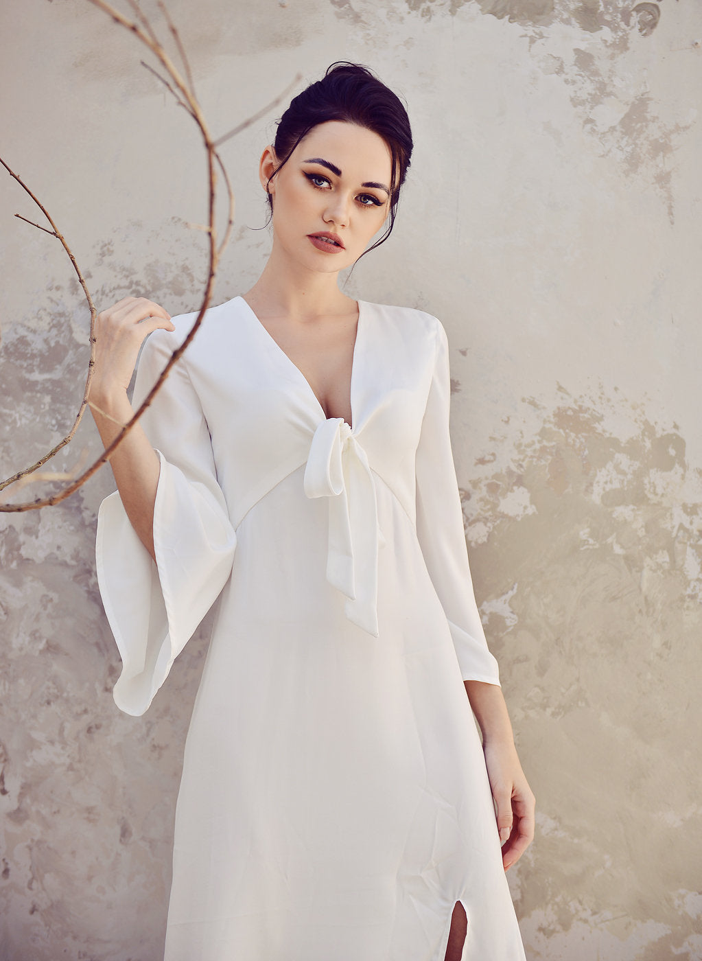 Long Sleeve Silk Dress - Lelasilk Silk Gown - Event Silk Gown - Wedding Guest Gown