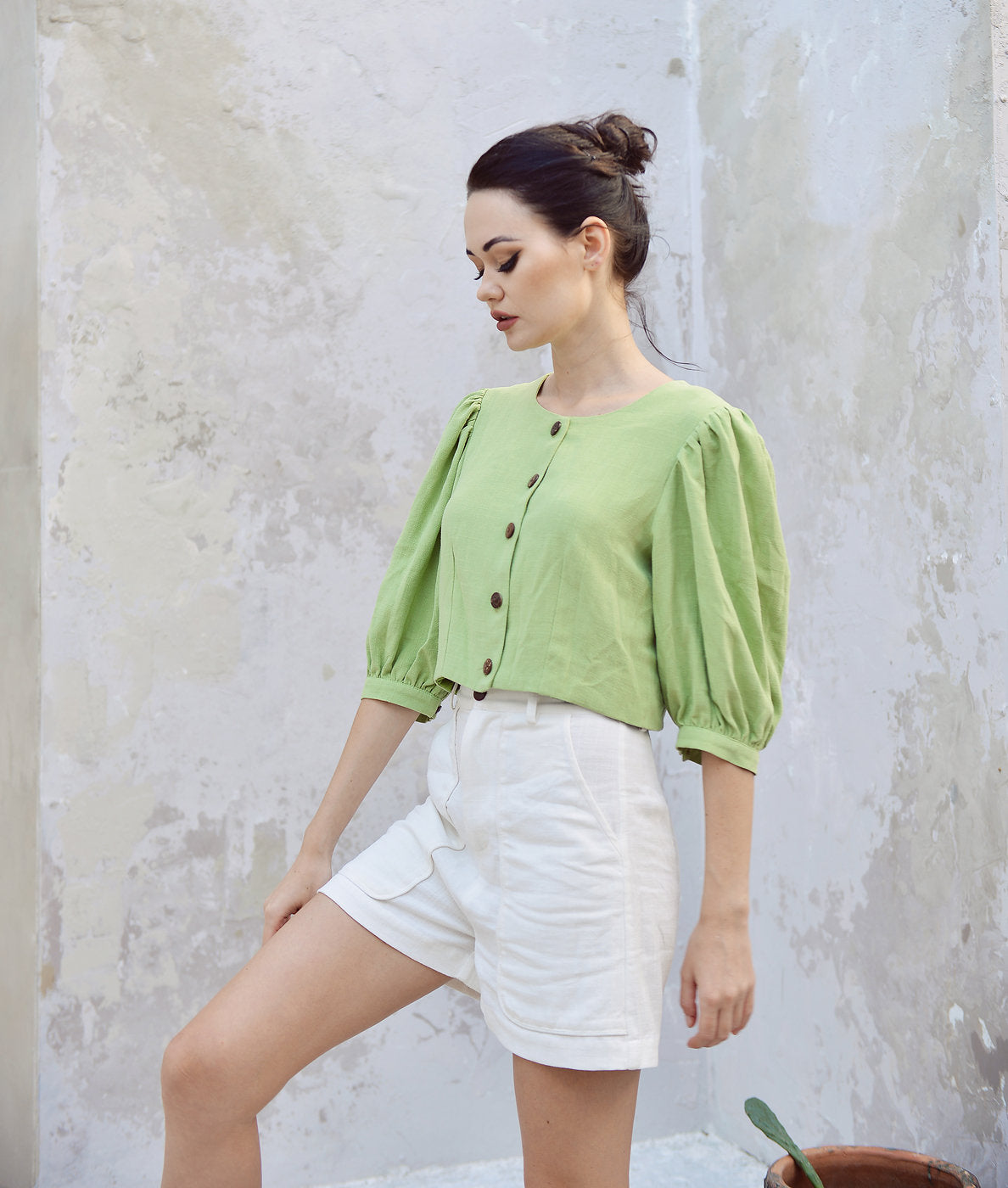 Petite Linen Pants - Linen White Capris - Cotton Shorts Women