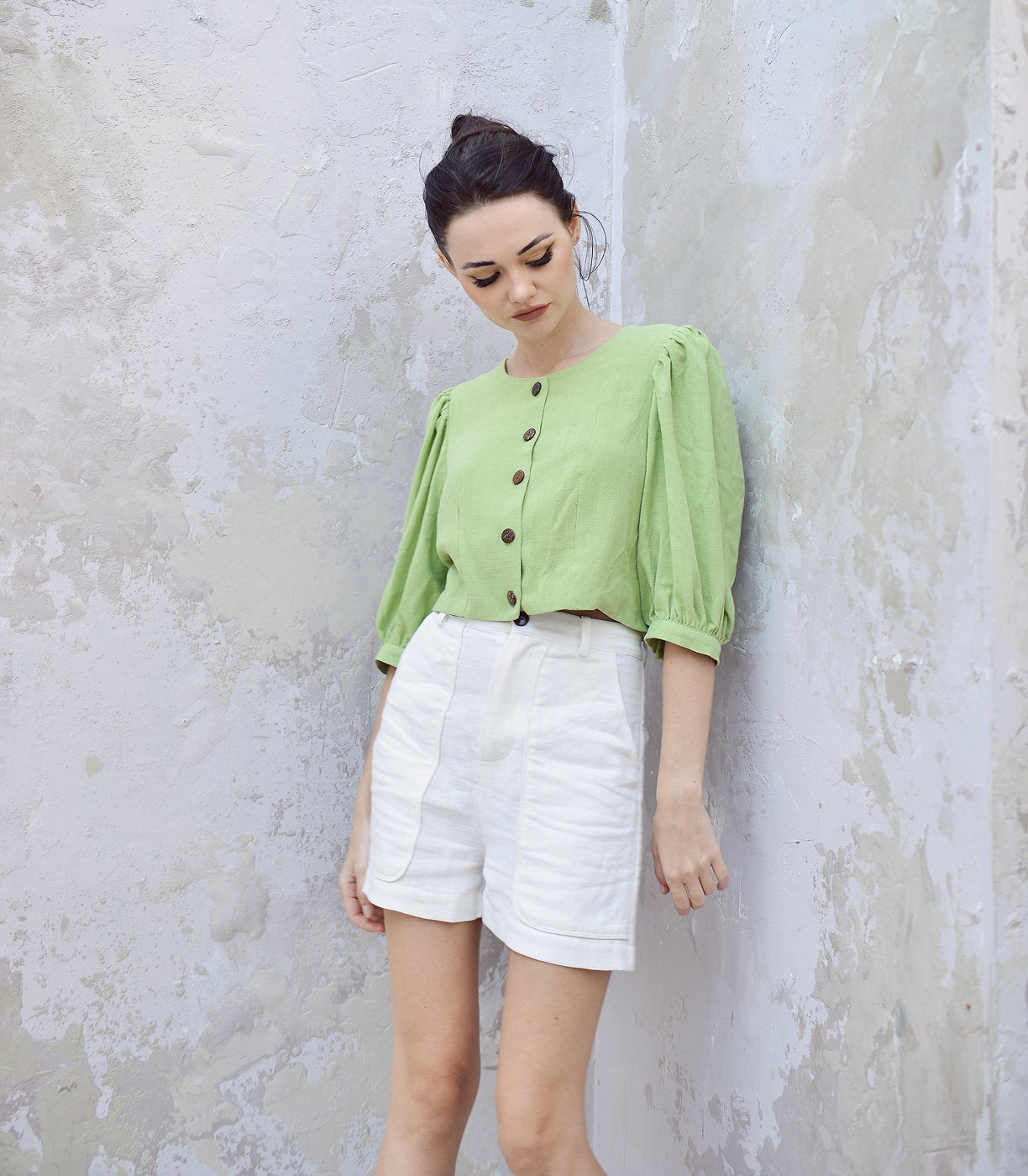 Petite Linen Pants - Linen White Capris - Cotton Shorts Women