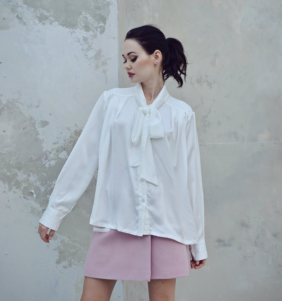 White Silk Blouse - Silk Blouse Women - White Silk Shirt - Silk Top - Mulberry Silk Clothing