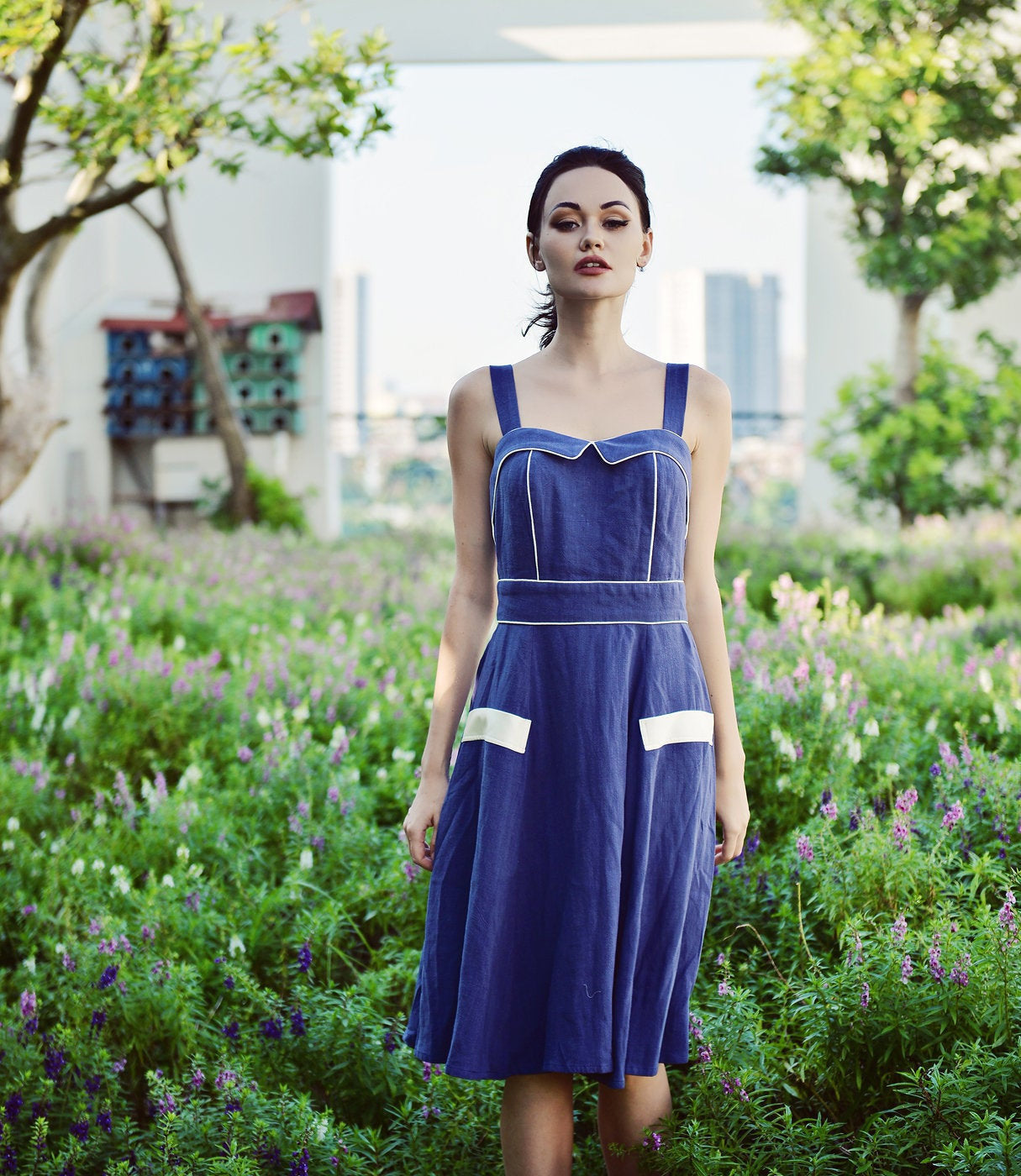 Linen Pinafore Dress - Organic Cotton Dress - Dress For Women - Natural Fabric